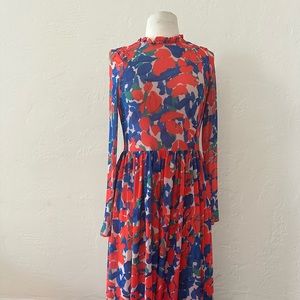 Y.A.S Floral Mesh Midi Dress